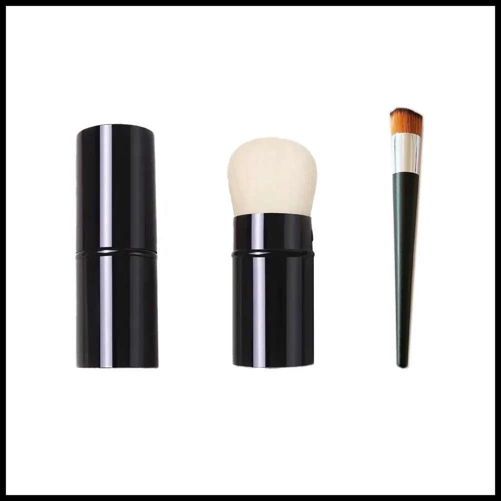 Cepillo de Kabuki retráctil de Epack CC / Petit Pinceau Kabuki / Cepillo de contorno en ángulo - Rubor de calidad / Polvo Fundación Pinceles de maquillaje