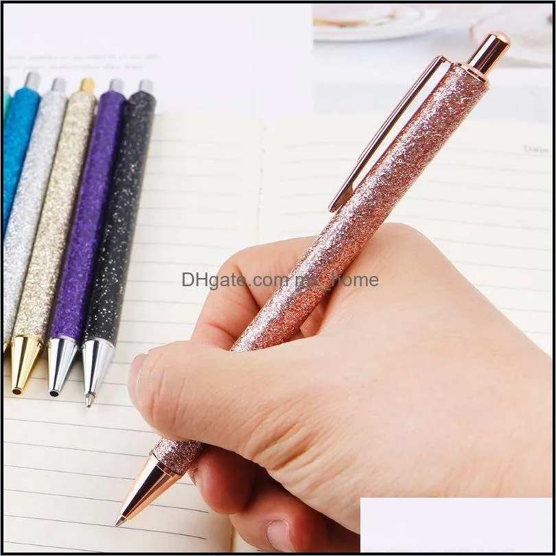 Luxury Bling Metal Ballpoint Pen 1.0mm Glitter Oil Flow Pens Office Supplies School Stationery