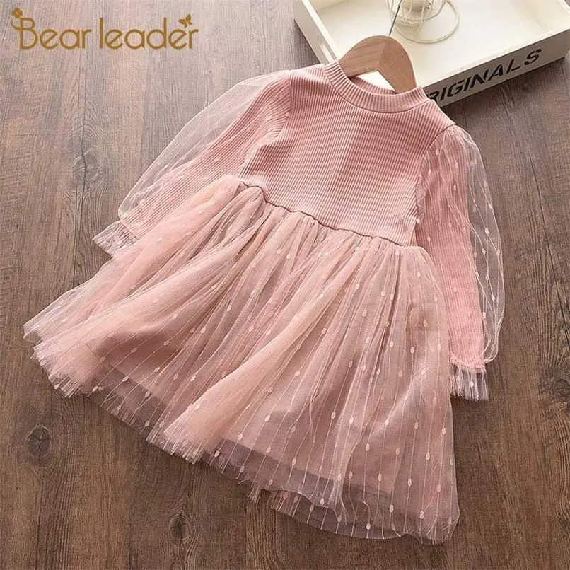 Bear Leader Mesh Designs Girl Dress Children Party Costume Kids Vestidos Infant Tutu Mesh Dress Casual Baby Girls Princess Dress 211027