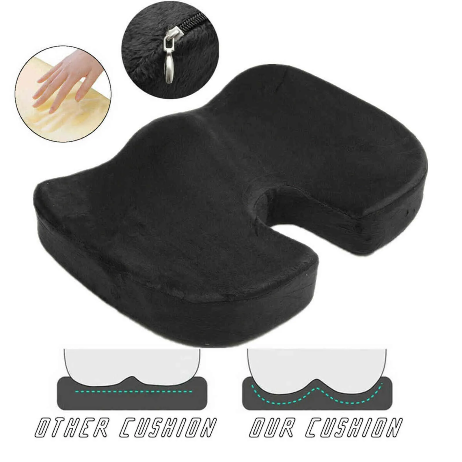整形外科用メモリクッションフォームU Coccyx旅行シートマッサージカーオフィスチェアは健康的な着座通気枕を保護します211110