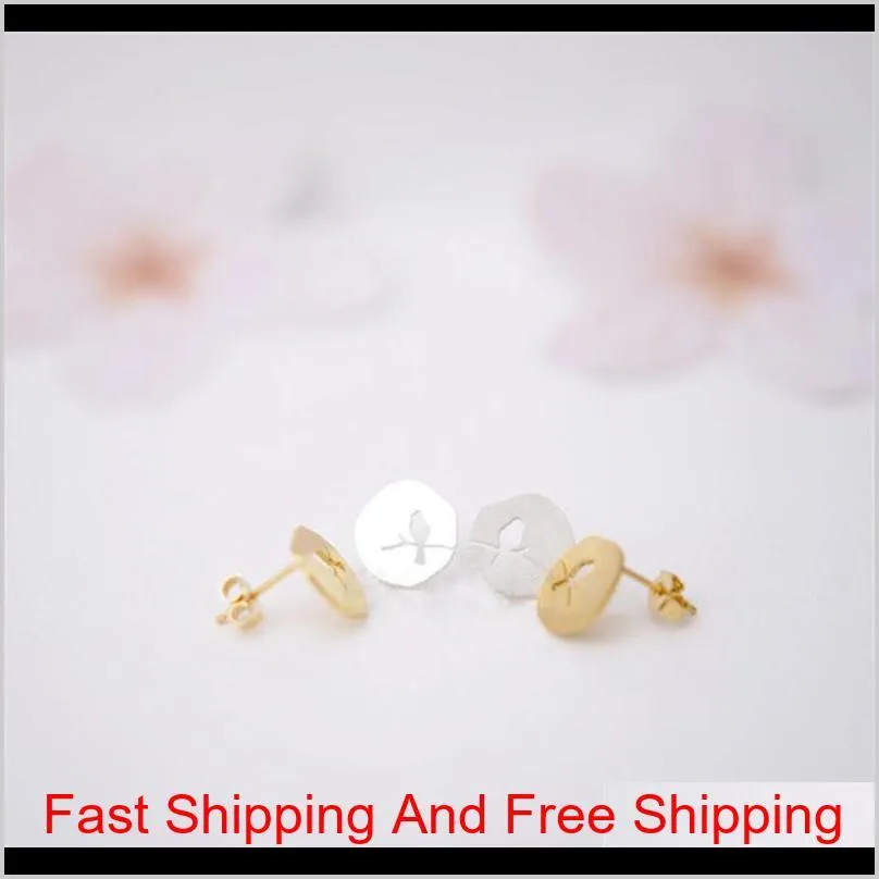fashion circle stud earrings hollow out bird creativechinese style design gold silver rose three color optional suitable for men and