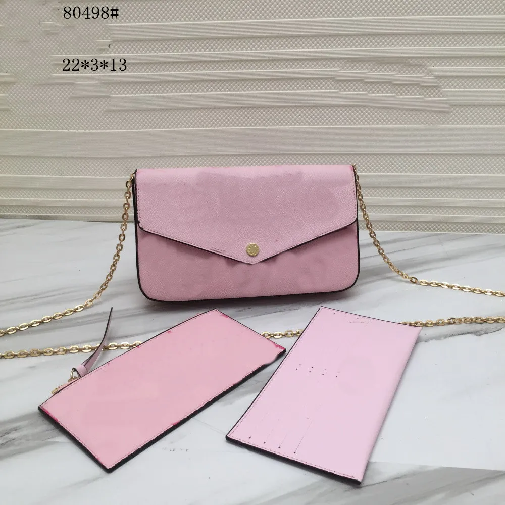 Toppkvalitet 3 -stycken Kvinnor Messenger väskor Läderhandväska Evening Bag Letter Print Luxurys Designers Pochette Shoulder Bags