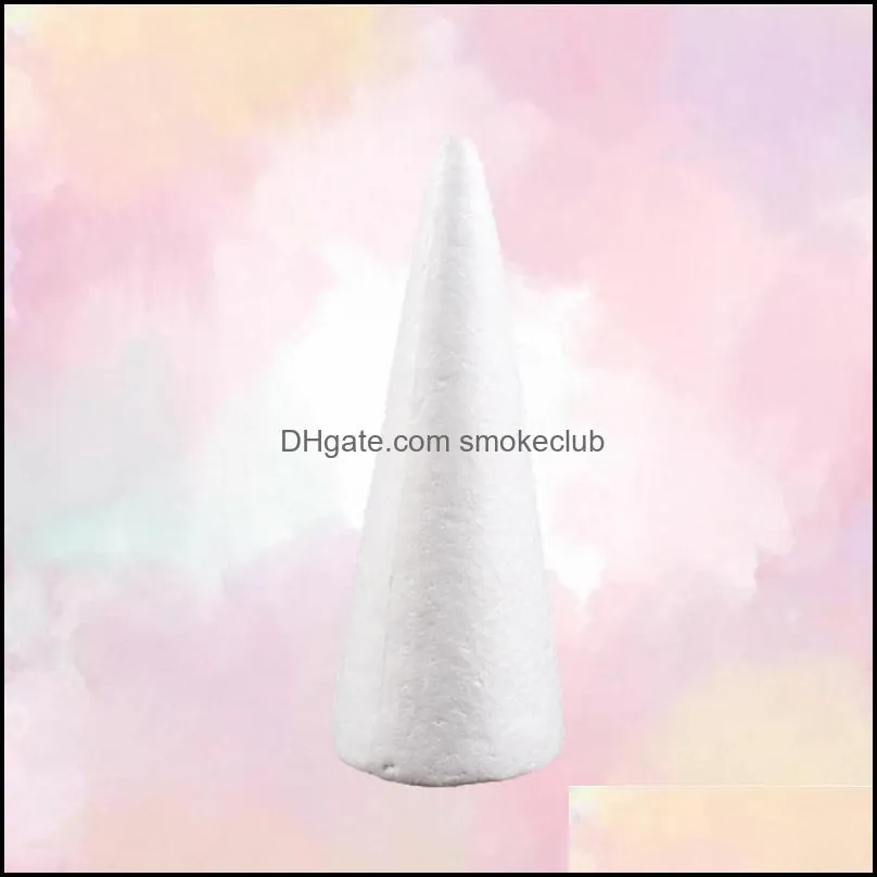 Party Decoration 30cm White Solid Foam DIY Cone Children Handmade Craft Accessories For Home Christmas