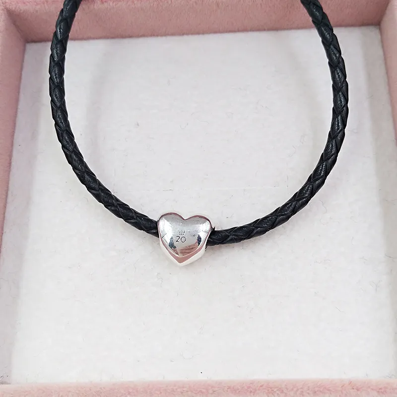 Forniture per gioielli in argento Pandora Edizione limitata Anniversario Ciondoli a cuore Braccialetti per capelli fai da te con legamenti per donne uomini coppie collane di perline a catena 790137