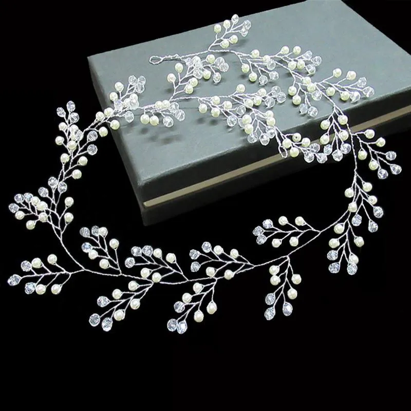 Hair Clips & Barrettes Elegant Wedding Accessory Crystal Pearl Flowers Headband Tiaras Bride Headdress Band Headwear Accessories