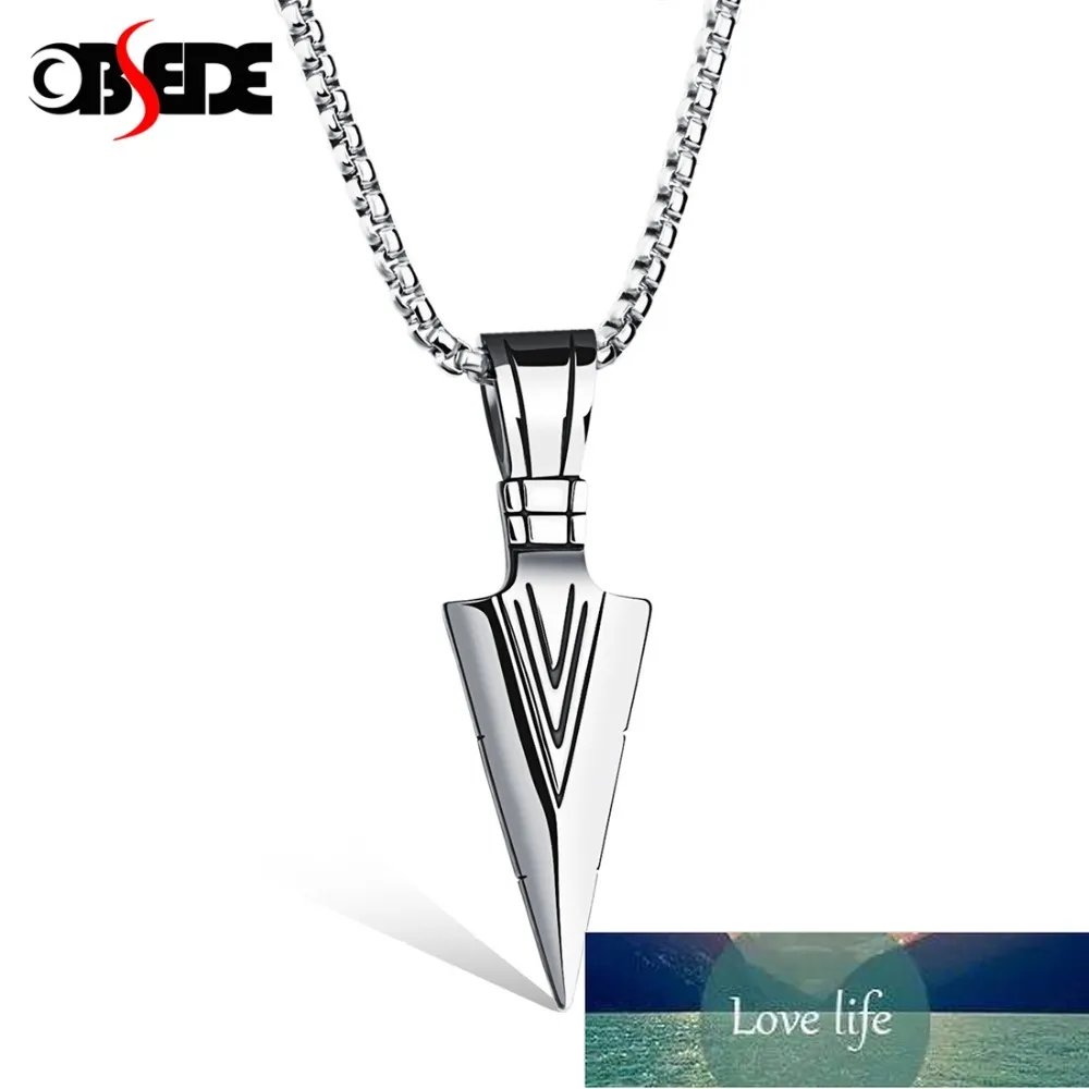 OBSEDE Punk Titanium Steel Necklace Charms Spear Arrow Pendants Necklace for Men Jewelry Gold Silver Color Chain Friend Gifts Factory price expert design Quality