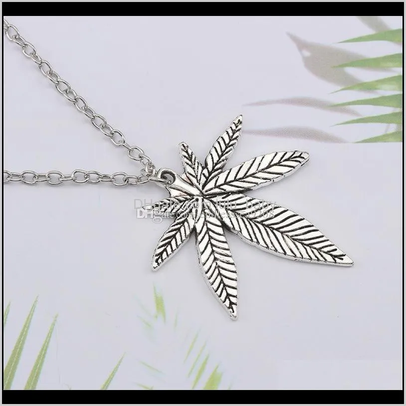 Hip Hop Jewelry For Men Women Small Leaf Pendants Necklaces Unisex Plant Collar Tree Leaf Necklace