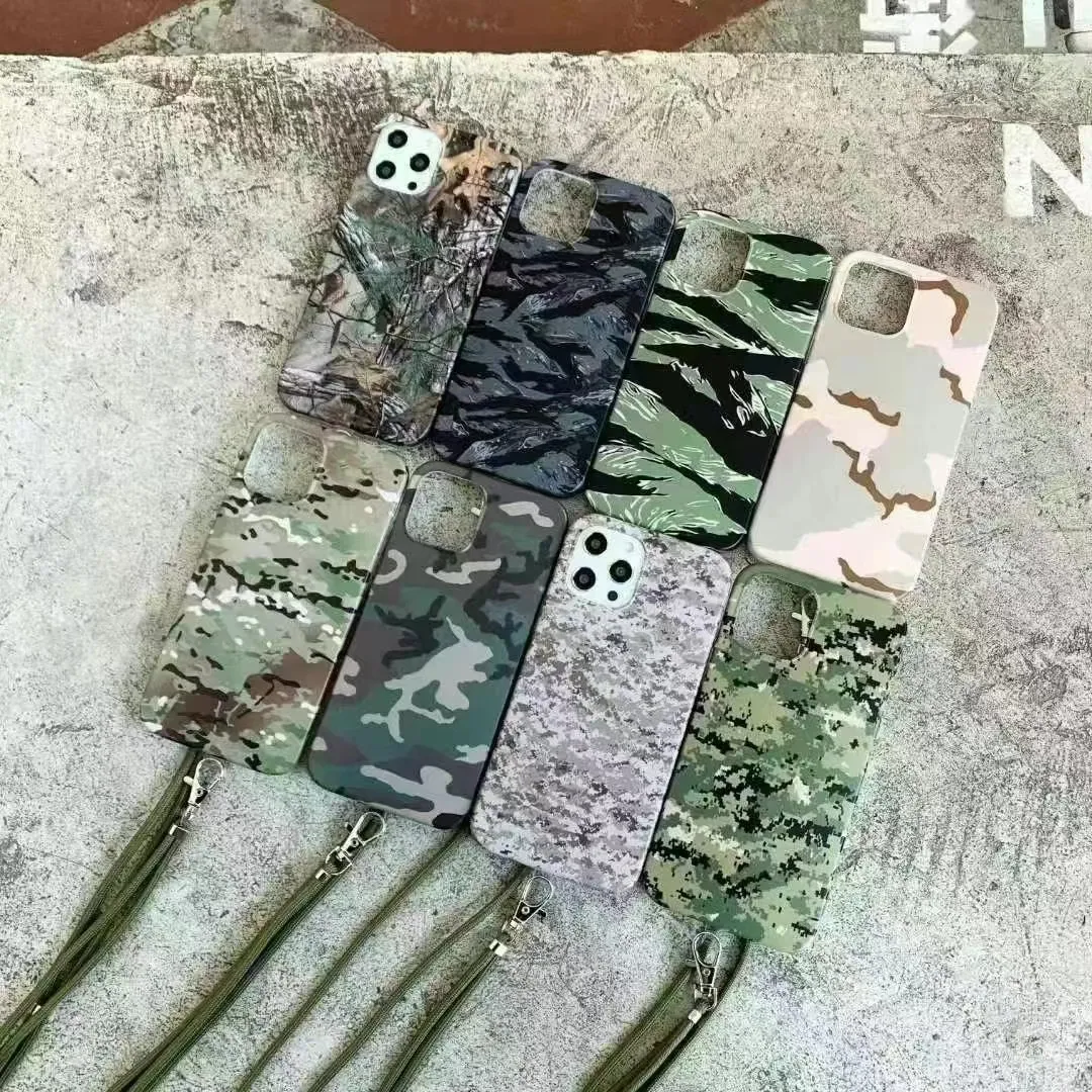 Diagonal Cell Phone Cases Camouflage-Lanyard-Abdeckung ist geeignet für iPhone13 Apple 11/12 Handyhülle TPU weich 8p xs xr