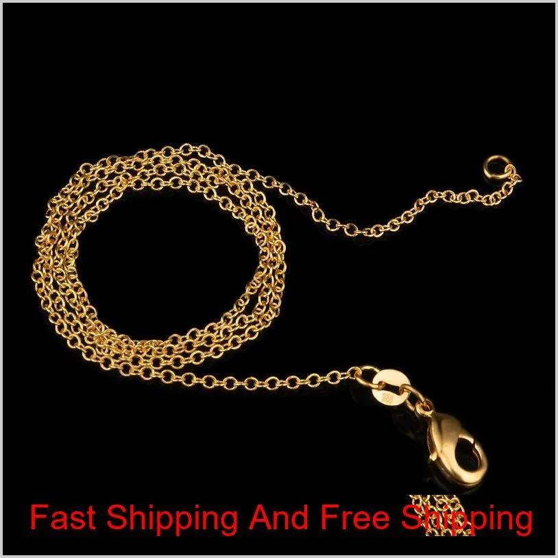 1mm 925 sterling silver chains jewelry diy fashion women gifts link rolo chain necklaces with lobster clasps 925 stamp 16 18 24-30