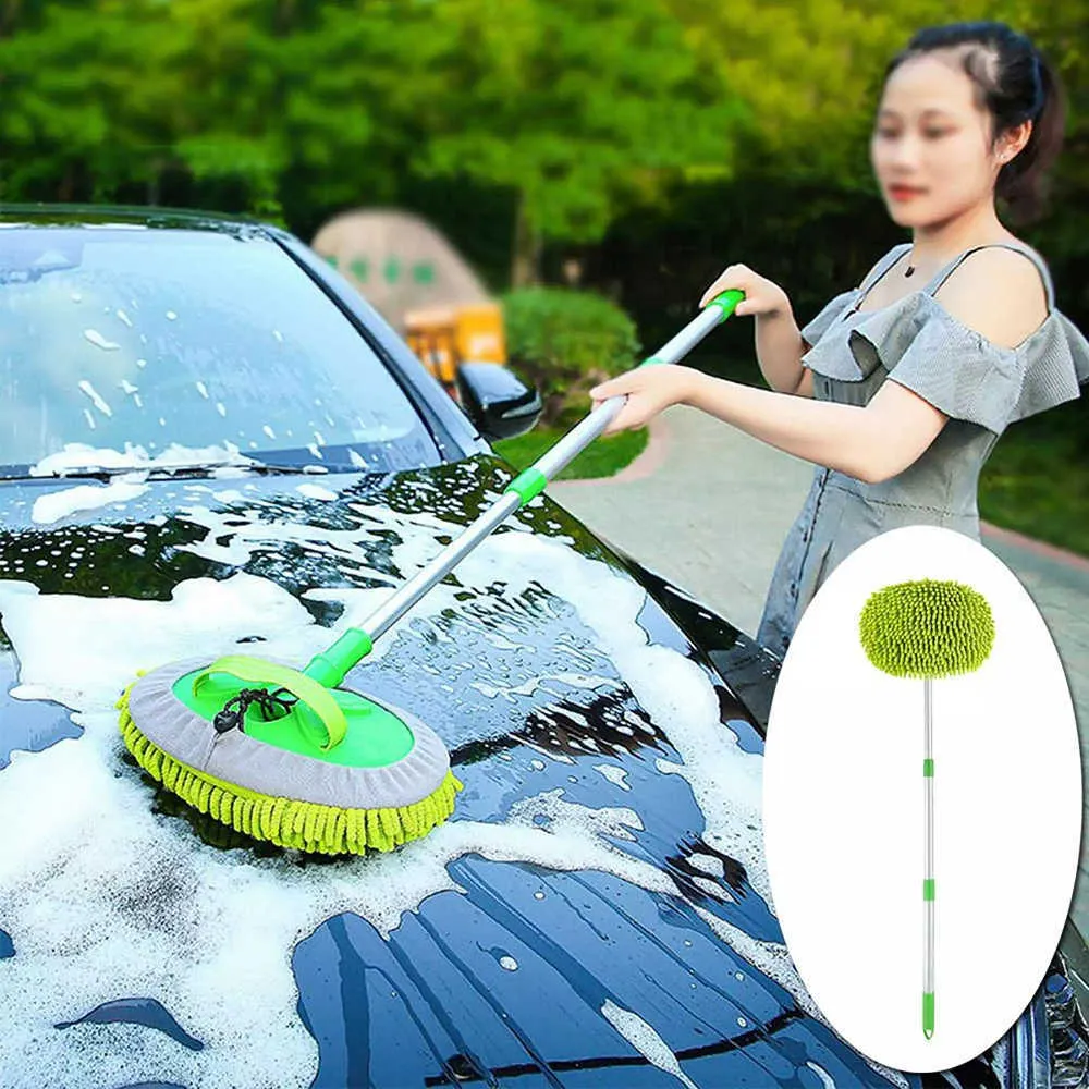 Car Washing Mop Super Absorbent Car Cleaning Car Brushes Mop Window Wash Tool Dust Wax Mop Soft Upgrade Three Section Telescopic