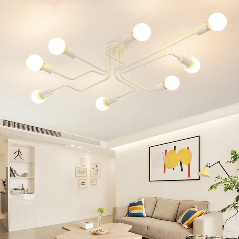 Art araignée rétro Edison ampoule Vintage Loft bois plafonnier moderne LED maison salon décor luminaires