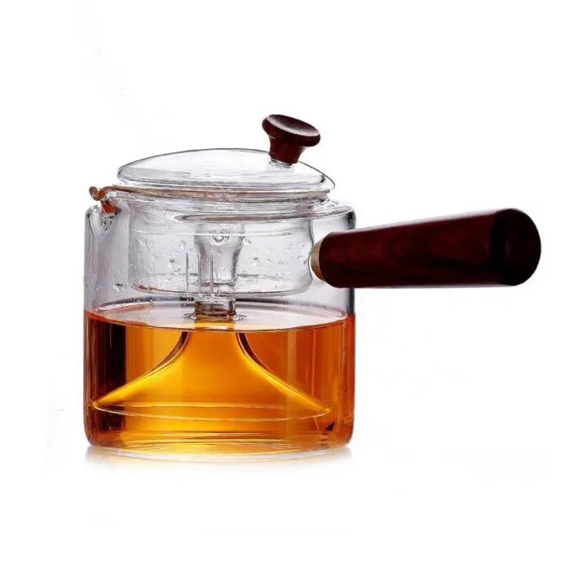 Японская паровая стеклянная чайница 18 унций боковая ручка pyrex kyusu с инфузсером -плитой безопасным чайником