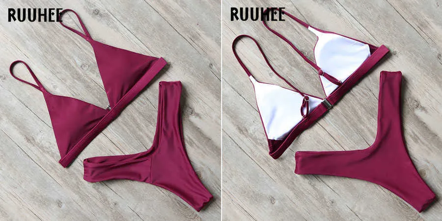 Ruuhee Brazilian Bikini Swimwear Mulheres Swimsuit Micro Set Push Up  Bathing Suit Beach Wear Maillot De Bain Femme 210714 De $66,55