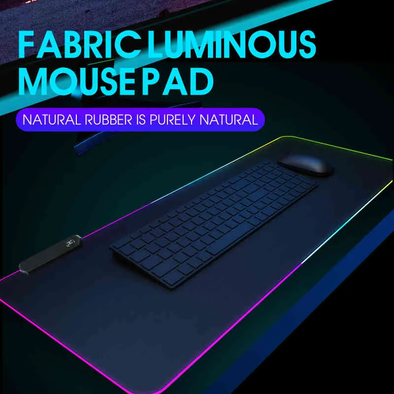 RGB Gaming Computer Gamer pad Grand Jeu En Caoutchouc Tapis De Souris Antidérapant Grand Mause Pad PC Clavier D'ordinateur Portable Tapis De Bureau