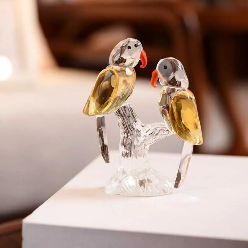 HAOSUM Oiseau de paradis - Décoration en verre teinté - Fleurs artificielles - Cadeau pour femme - Décoration de fenêtre en vitrail - Cadeau de pendaison de crémaillère pour maman et grand-mère