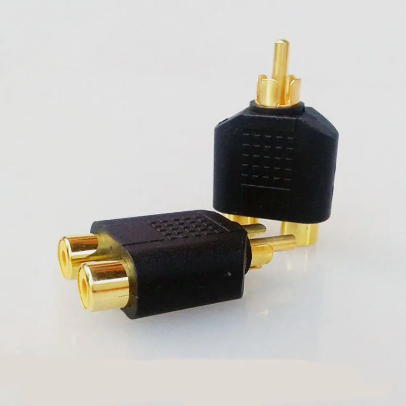 EMK Cavo di prolunga RCA placcato oro con splitter a Y da 1 maschio a 2 femmine, design schermato per subwoofer, TV e home theater (30 cm
