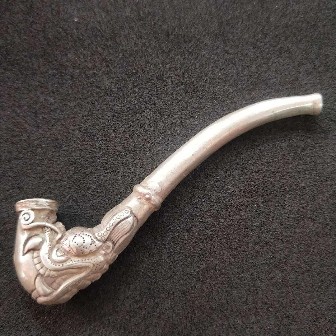 Robinet en cuivre blanc plaqué argent Antique, porte-cigarette, tout vieux cuivre blanc argenté doré, petit bol Long-St321V