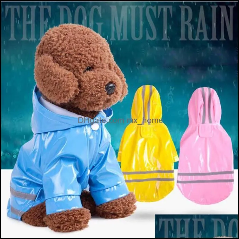 Kläder levererar hem trädgård3 färg hooded husdjur pu reflektion regnrockar vattentät klädsel för små hundar chihuahua yorkie hundrock poncho p