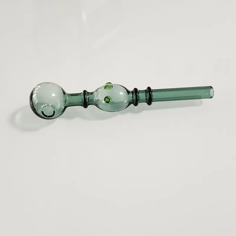 Glasoljebrännarrör Tjock Pyrex Cool Glass Lake Green Tobakspipa för rökning Bubbler Hantverk Glasvaror Ört Cigarett Tub Dot Nail Burning Jumbo Tillbehör