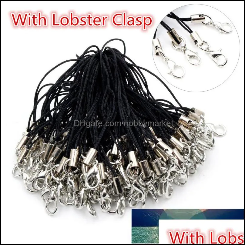 100pcs Lanyard Lariat Strap Cords Lobster Clasp Rope Keychains Hooks Mobile Set Charms Keyring Bag Accessories Key Ring