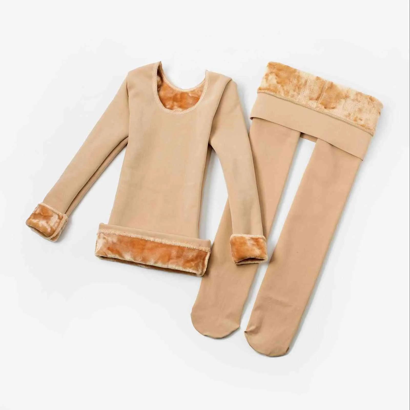 Winter Fleece Kids Thermal Underwear Set With Thick Leggings And