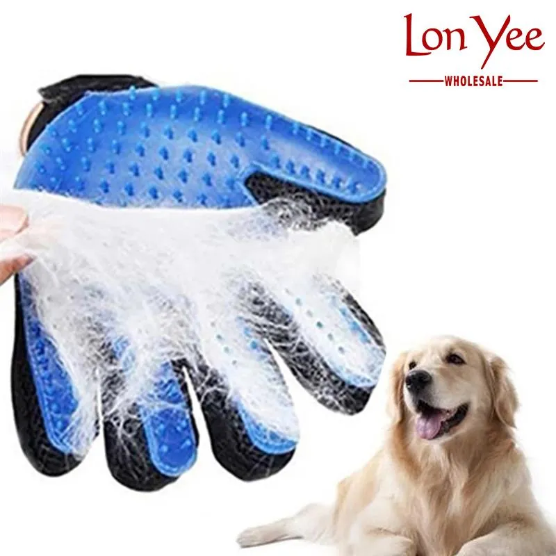 Pet Grooming Handschoen Hond Kat Siliconen Borstel Kam Schuur Haar Verwijderen Deshedding Handschoen Hond Kat Dier Bad Reinigingshandschoen Massage Tool YL0244