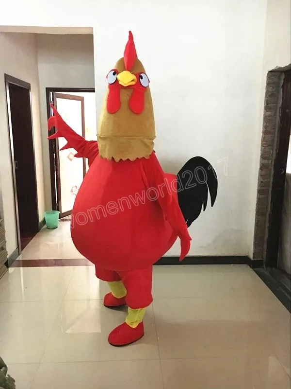Costumes Halloween Costume de mascotte de poulet de haute qualité personnaliser coq dessin animé thème personnage unisexe adultes tenue de noël carnaval
