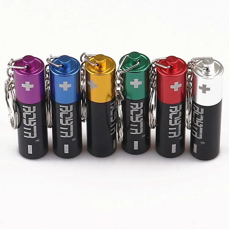 Portachiavi creativo batteria per pipa da tabacco in alluminio multi colore mini tubi per fumare transfrontalieri