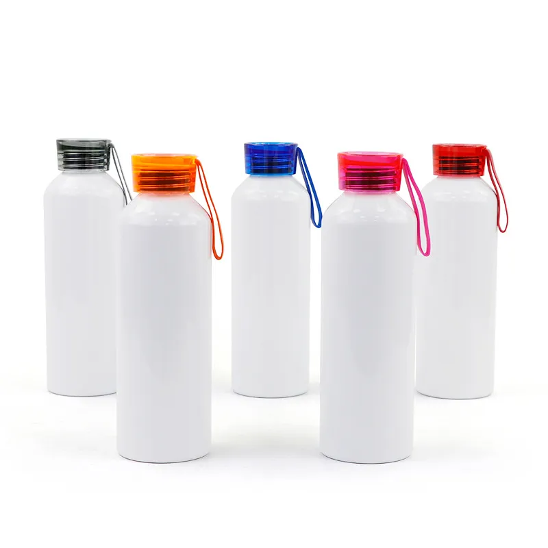 Sublimation Blank Tto Motion Kettle 750ML Boy Girls Colour Silicone Transparent Cover Aluminum Water Bottles DIY 8 36ty J2