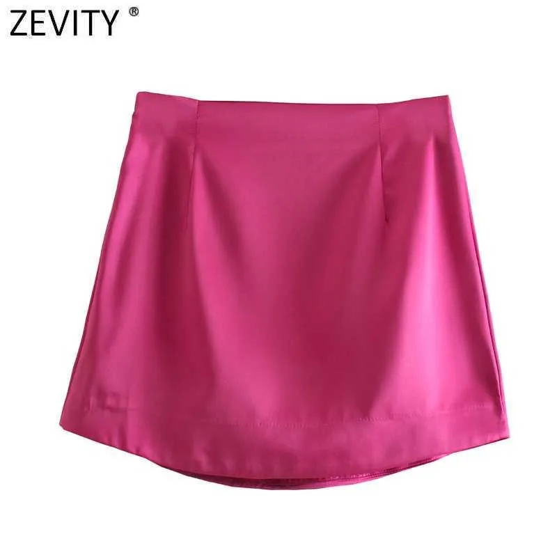 Zevity المرأة عالية الشارع بلون الجانب الجانب سستة مثير البسيطة تنورة faldas موهير السيدات ضوء لينة عارضة ضئيلة شيك vestidos QUN765 210603