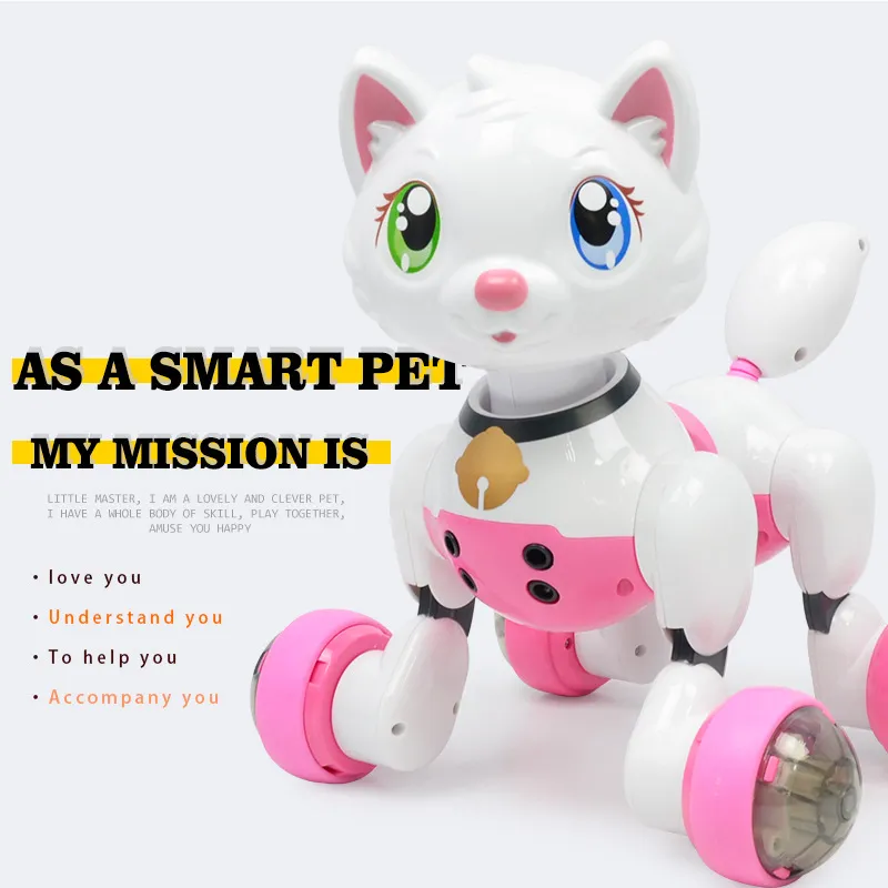 英語版のクロスボーダースマートロボット犬子供のおもちゃの声介誘導電気犬の電子ペット