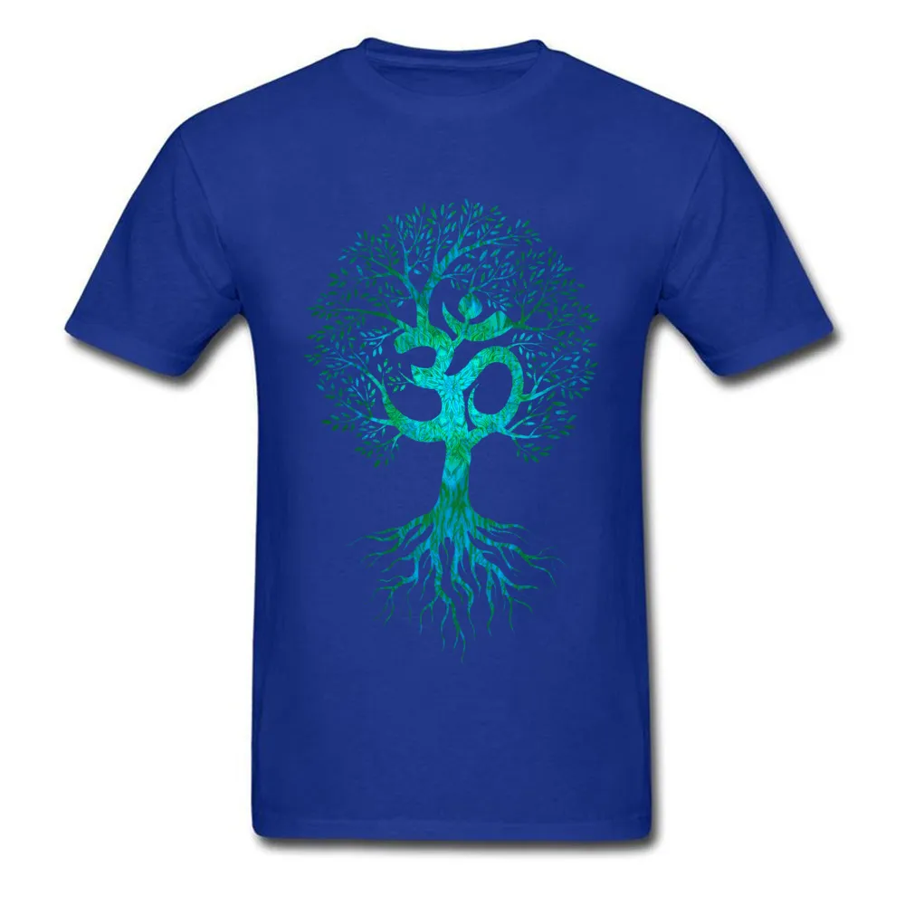  Mens Tshirts Om Tree Of Life Europe Tops & Tees Cotton Fabric O-Neck Short Sleeve Slim Fit Tops Shirt Labor Day Om Tree Of Life blue