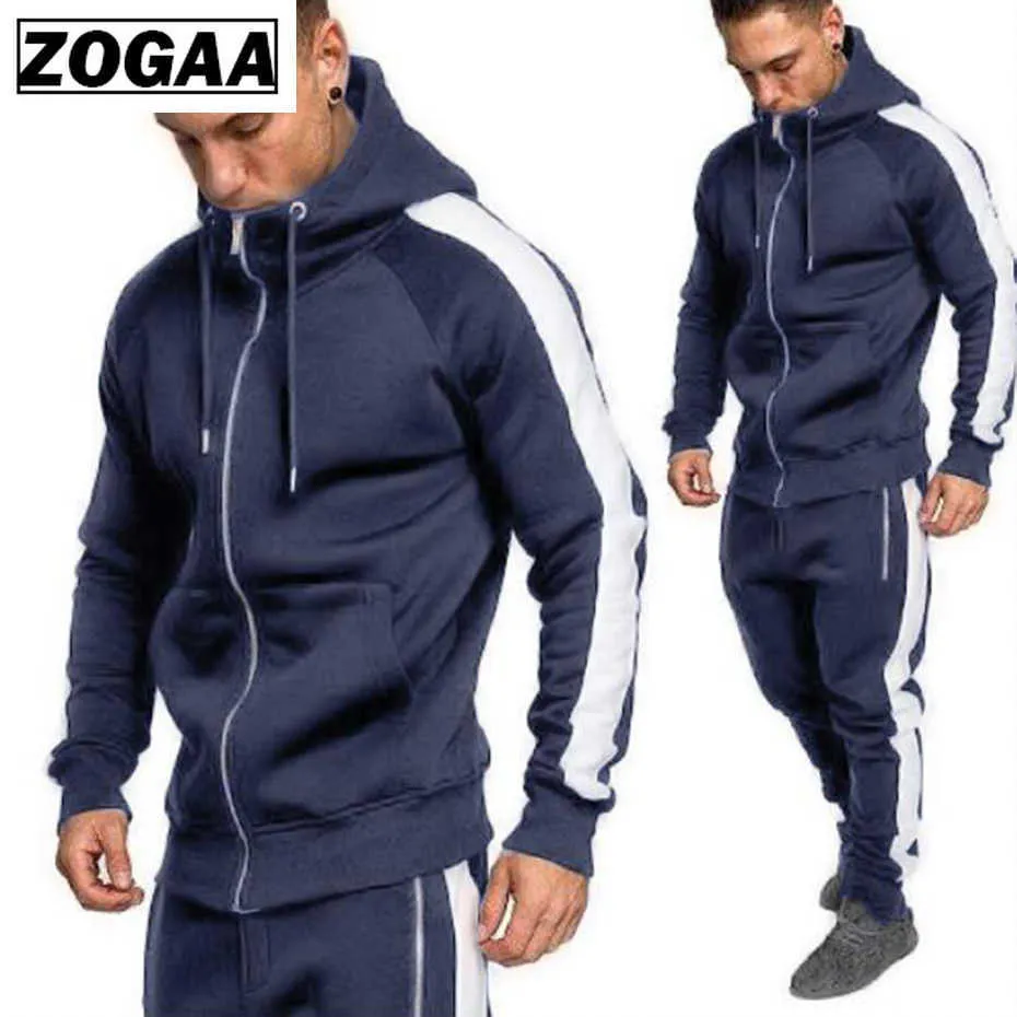 Mężczyźni Dresy Obrzeża Bluzy Zipper Zestawy sportowe Zestawy męskie Bluzy Scarget Mężczyźni Zestaw Odzież Spodnie Plus Rozmiar S-3XL Y0831