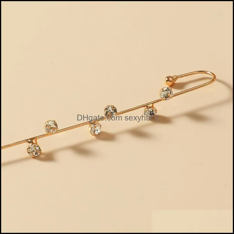 Fashion Crystal Zirconia Stud Earrings For Woman Geometric Cross Earrings Pearl Cuff Earrings Climber Gifts