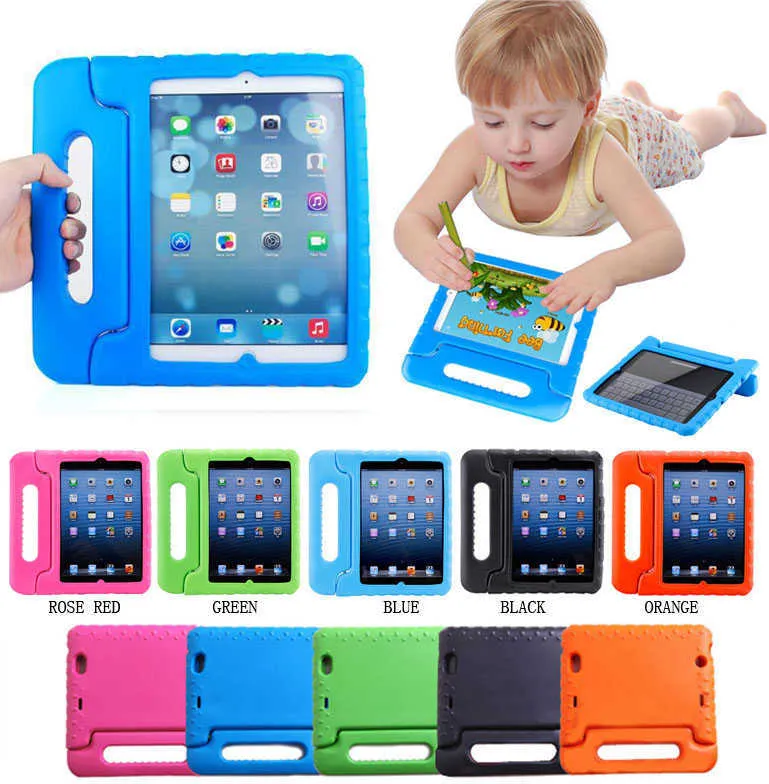 Kids Eva PAM Ударосодержащая ручка Стенд Чехол для iPad 10.2 10.5 2/3/4 Air 2 9.7 Mini 1/2/3/4/5 iPad Pro 11 Дружелюбное Thite Tablet Coque Coque