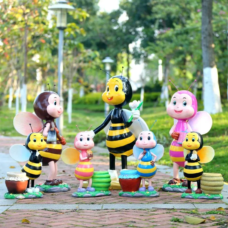 Garden Decorations Orchard Statues Simulated Large Bee Flowerpot Ornaments Yard Home Decor Landscape Gardening Decoration Sculpture Outdoor