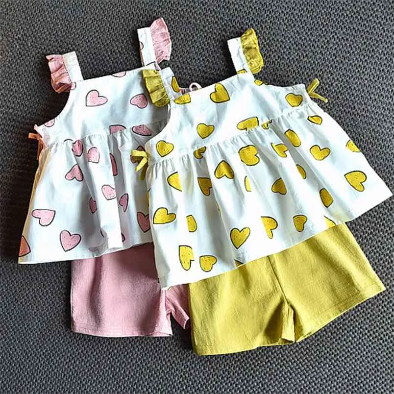 Ragazze vestito estate bambini abbigliamento per bambini vestiti baby set amore modello 210528