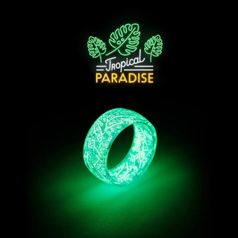 Cluster Rings Fashion Colorful Luminous Silicone Ring Women Men Fluorescent Glowing Glow Resin Christmas Toy Gift For Kids