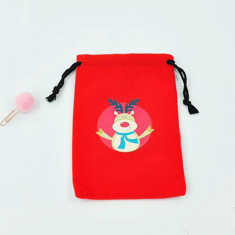 Creative Christmas Blessing Bag 8 Styles Christmas Drawstring Gift Bag Flannel Candy Bag Christmas Supplies Wholesale