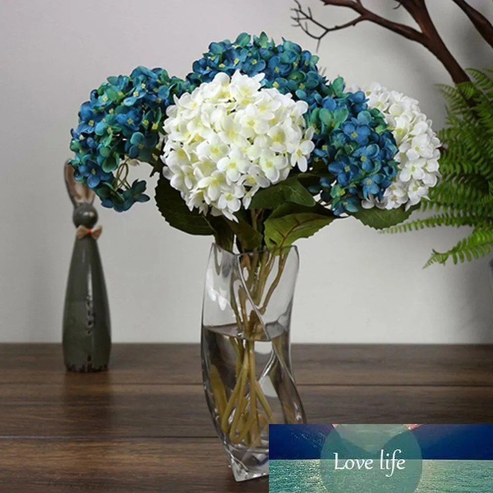 1 Bouquet Faux Artificial Dried Silk Flower Hydrangea Leaves Wedding Decoration Bonsai Stage Party Garden Home Decor