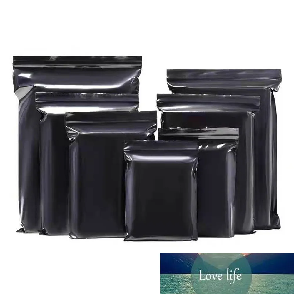 100 sztuk / partia Black PE Plastikowa torba Zipper Grip Seal Resealable Wielokrotnego użytku Prezent Craft Sundries Pakowanie Wouch