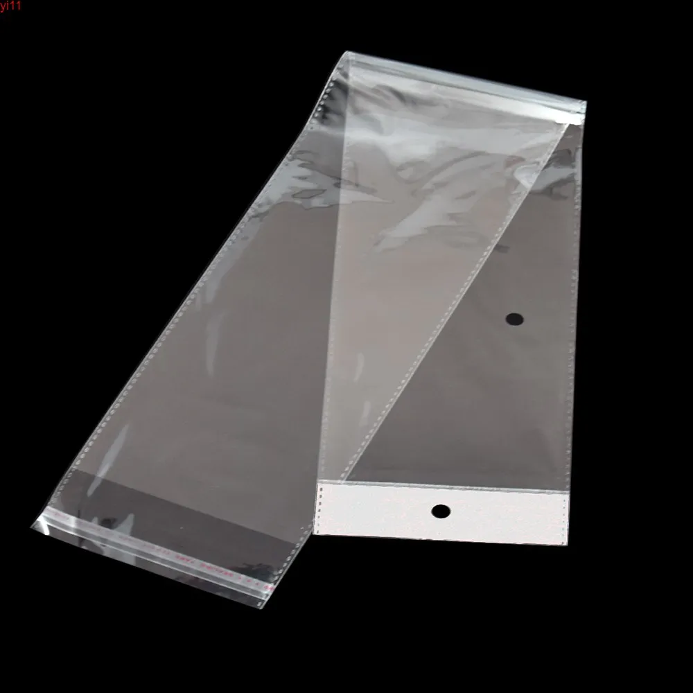 12.5 * 52cm Clear OPP Plastic Zelfklevende Pruik Pakket Tassen Retail Sjaal Kruidenier Opslag Transparante Poly Bag 100pcs / Lothigh Quatity