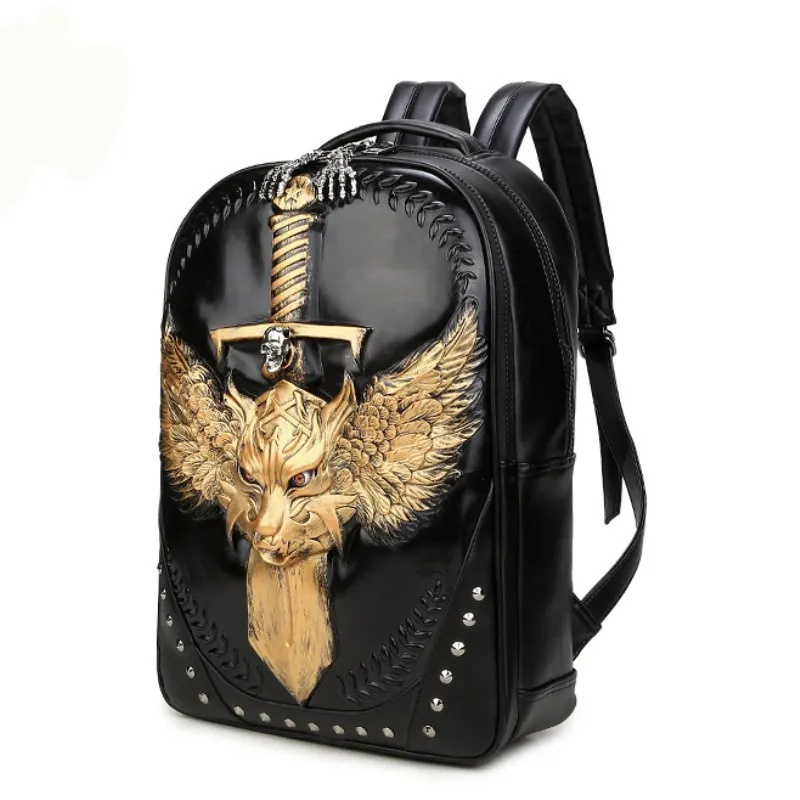New Women Backpack personalized Street Cool Rock MEN Grimace Pattern Leopard Sabre Wulf Pattern bags Funny Shoulder Bag PACK