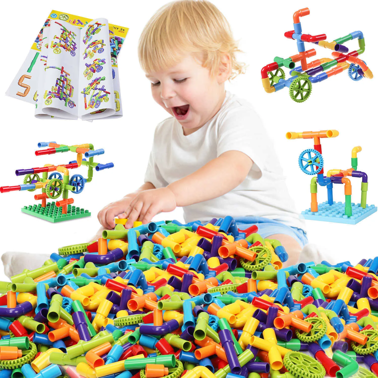 Burgkidz Montessori Water Pijp Buis Bouwstenen Toy Enverlichtende