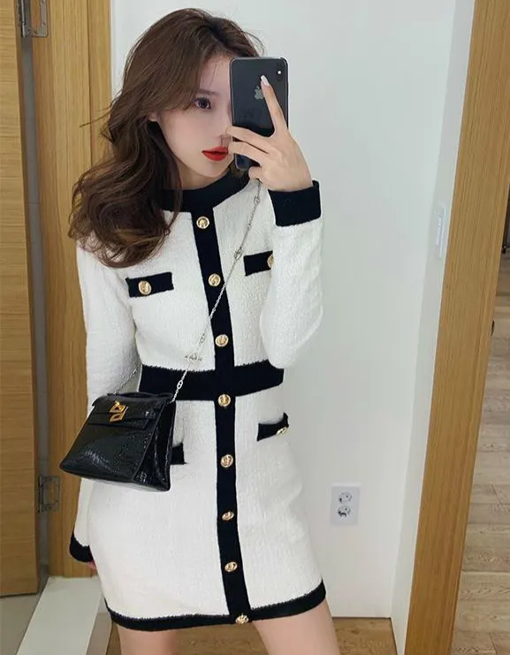 Pantheon Checked Knit Dress