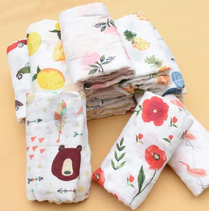 Spädbarn andningsbar filt citron frukt djur ins baby swaddle baby spädbarn mjuk bad handduk wrap baby nyfödda badrum handdukar kläder # 202187