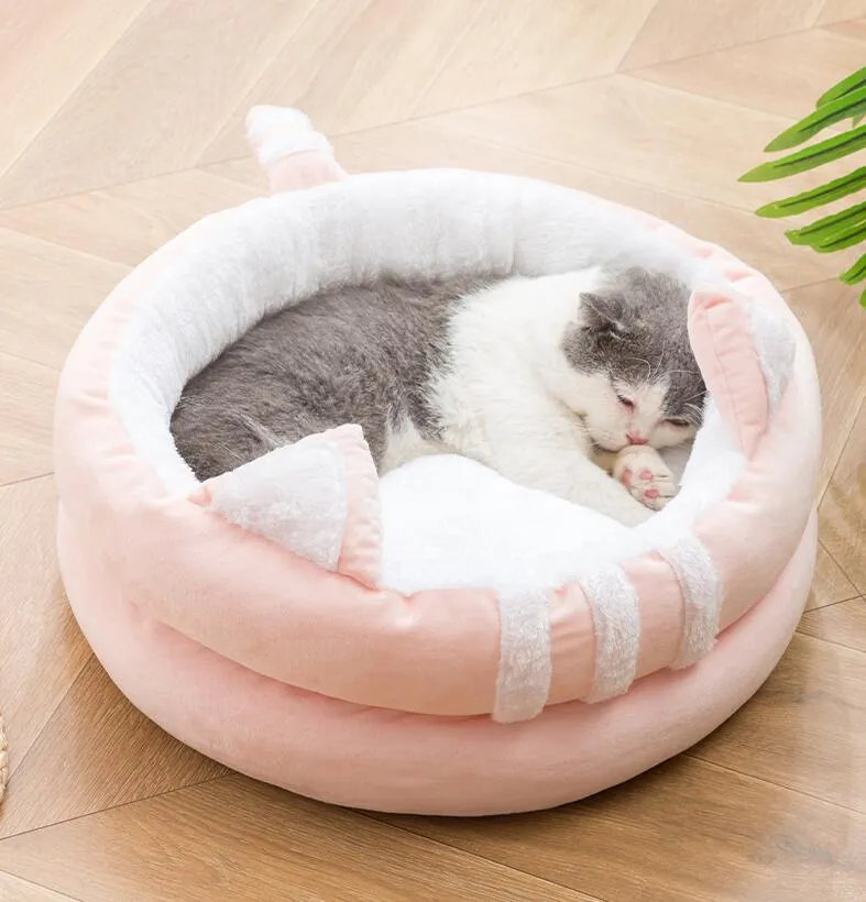 Dog Bed for Small Cat Washable Slip Resistant Bottom Round Super Soft Plush Puppy Beds Warming Pet Cushion