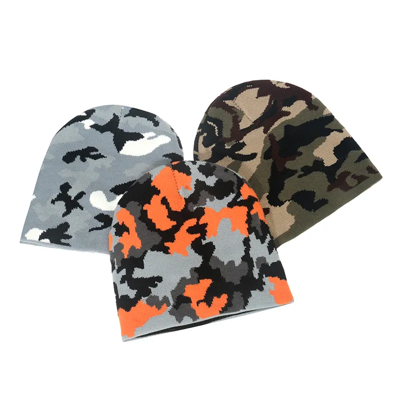 Unisex New Army Green Camouflage Beanies Hats For Women Mens Camo Winter Caps Warm 2021 Cable Kinit Cap