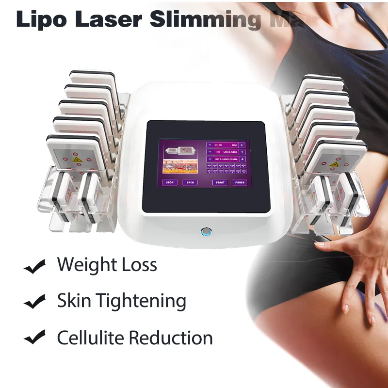 Portatile lipolaser a diodi macchina dimagrante rimozione della cellulite brucia grassi 14 pad lipo laser body slim equipment