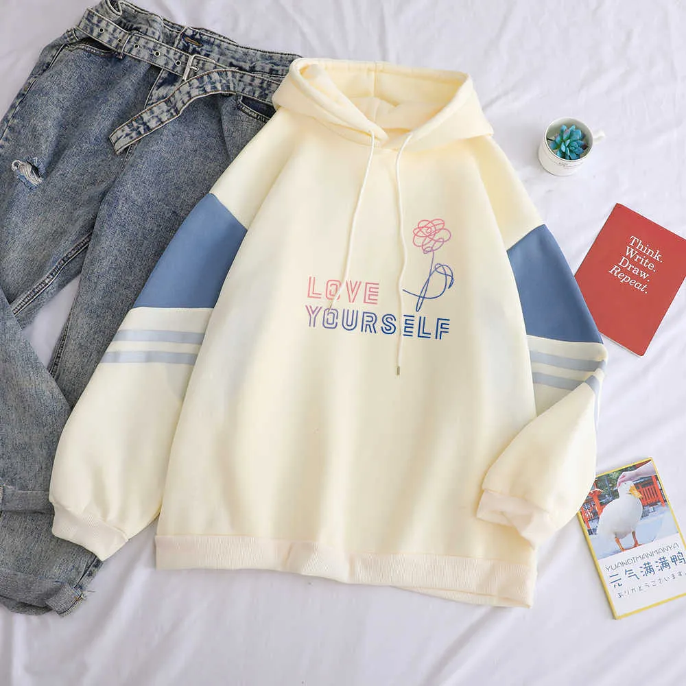 Letter Printing Patchwork Hit Color Hoodies Letter Printing Patchwork Hit Color Hoodies